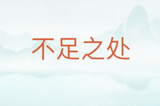 不足之处