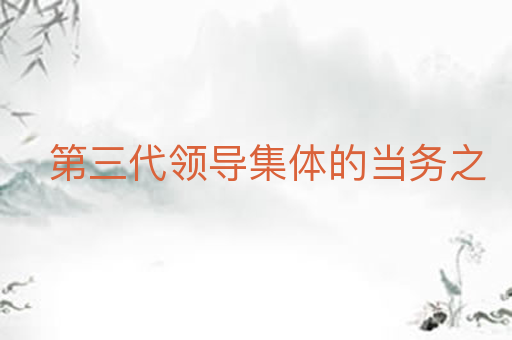 第三代领导集体的当务之