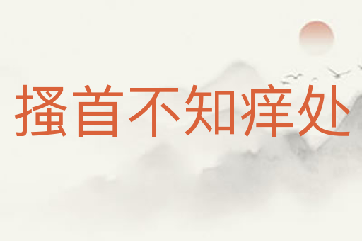 搔首不知痒处