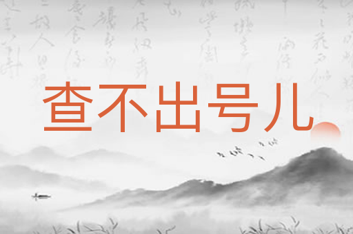 查不出号儿