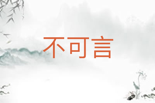 不可言