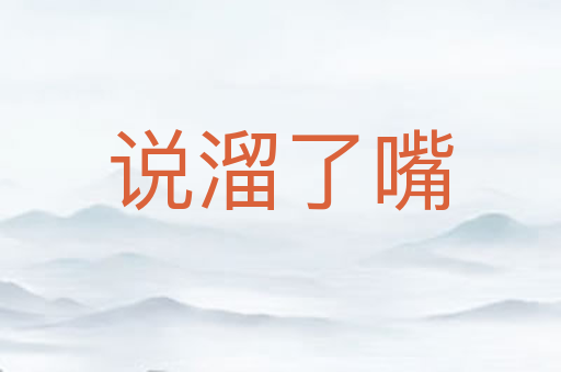 说溜了嘴