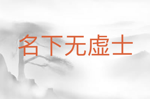 名下无虚士