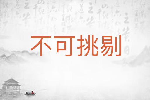 不可挑剔