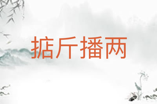 掂斤播两