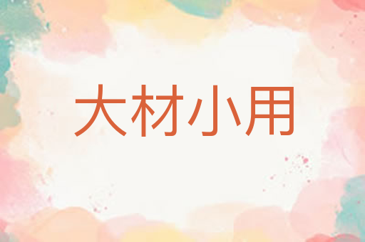 大材小用