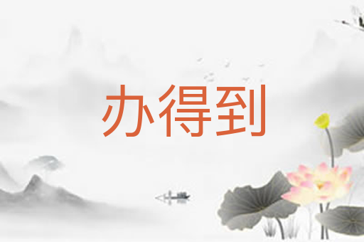 办得到