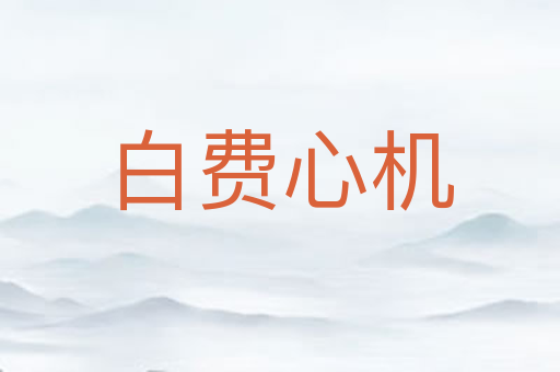 白费心机