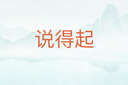 说得起
