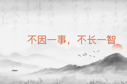 不因一事,不长一智