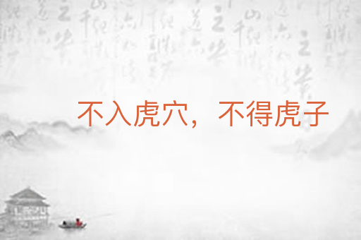 不入虎穴,不得虎子
