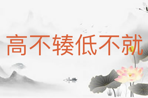 高不辏低不就