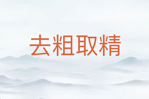 去粗取精