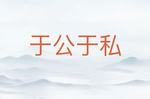 于公于私