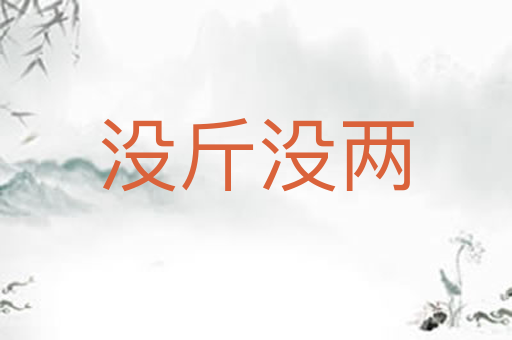 没斤没两