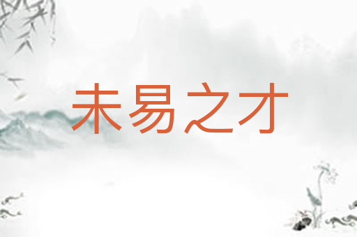 未易之才