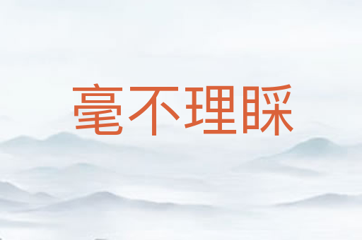毫不理睬