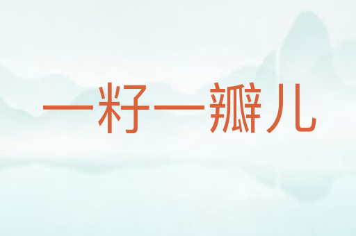 一籽一瓣儿