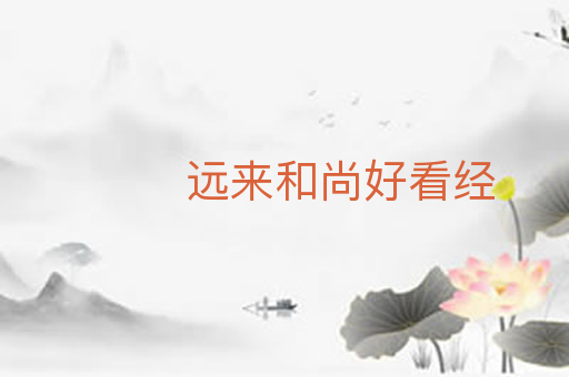 远来和尚好看经