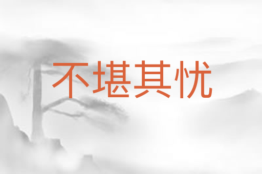 不堪其忧