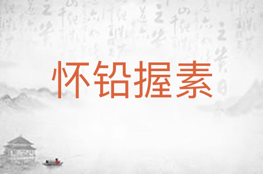 怀铅握素