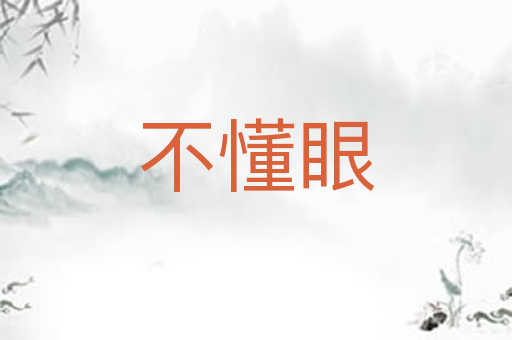 不懂眼
