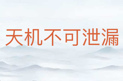 天机不可泄漏