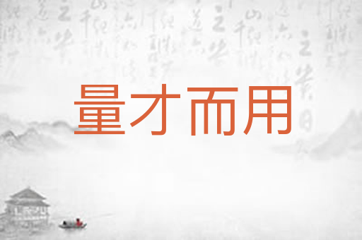 量才而用