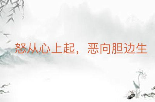 怒从心上起,恶向胆边生