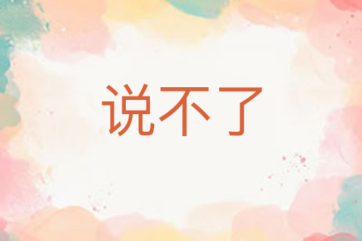 说不了