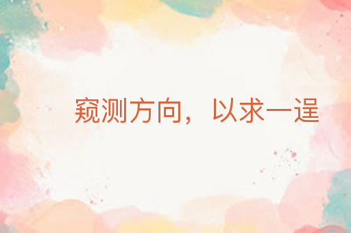 窥测方向,以求一逞