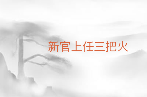 新官上任三把火