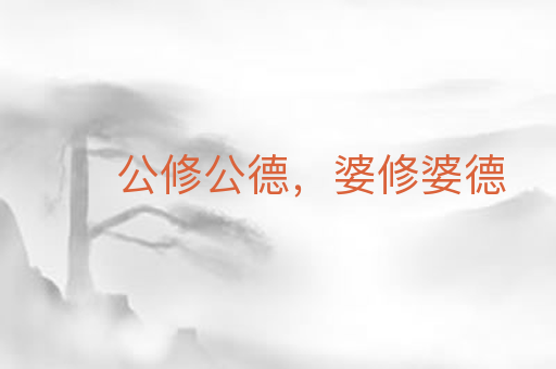 公修公德,婆修婆德