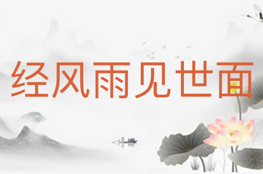经风雨见世面