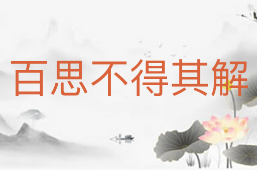 百思不得其解