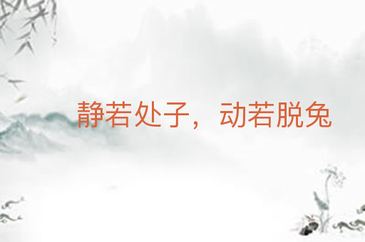 静若处子,动若脱兔