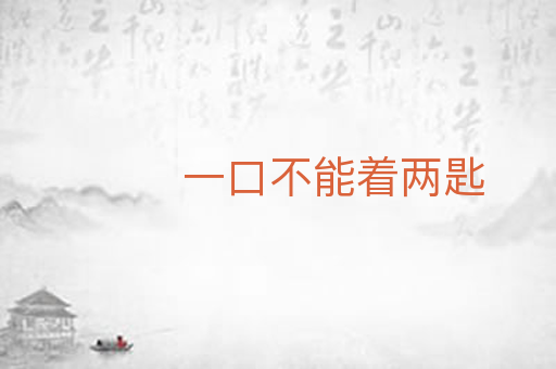 一口不能着两匙