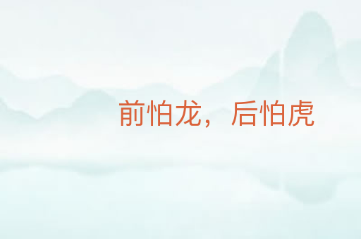 前怕龙，后怕虎