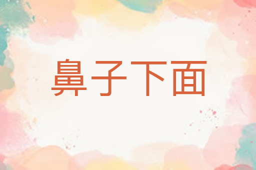 鼻子下面