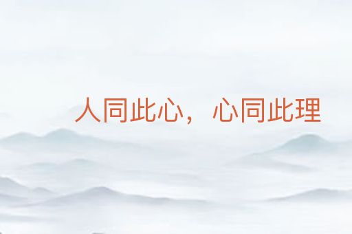 人同此心,心同此理