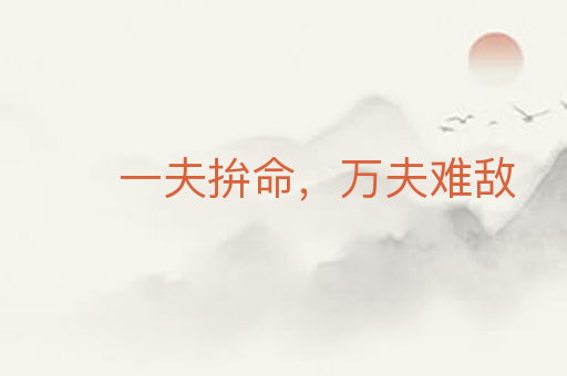 一夫拚命，万夫难敌