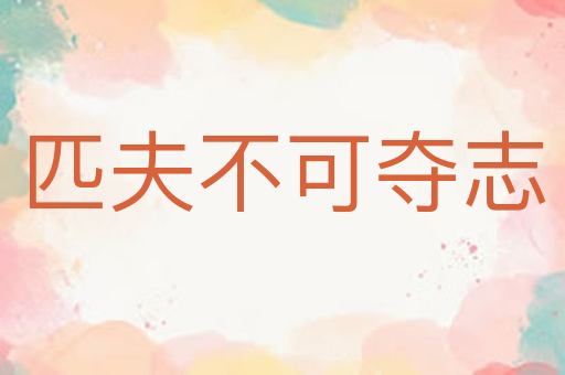 匹夫不可夺志