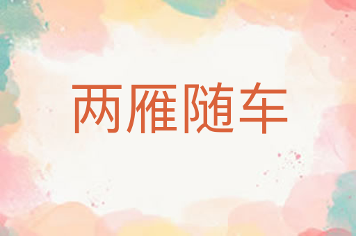 两雁随车