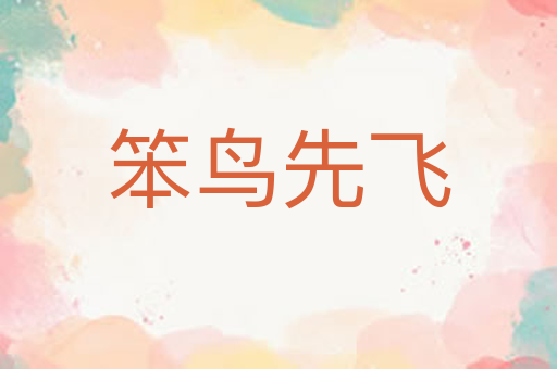 笨鸟先飞
