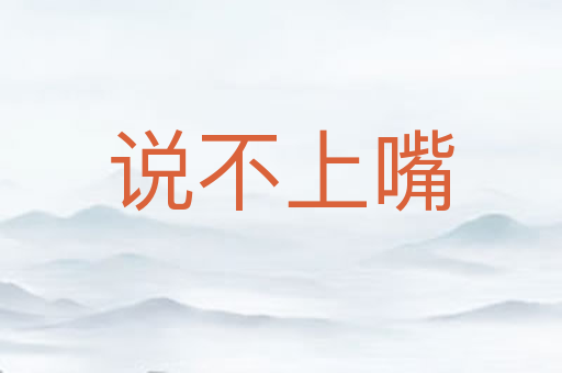 说不上嘴