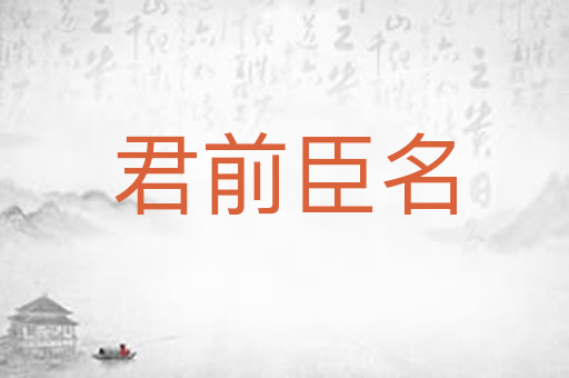 君前臣名