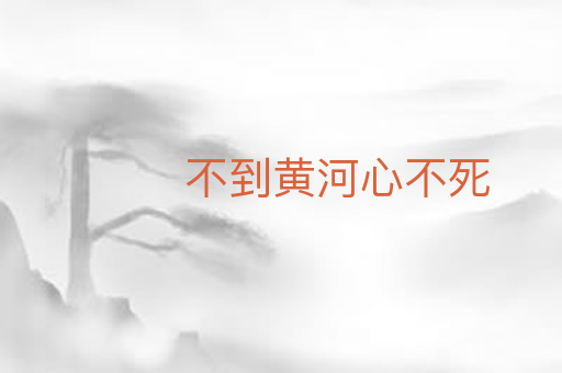 不到黄河心不死