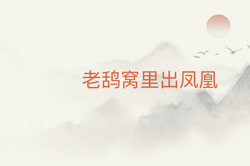 老鸹窝里出凤凰