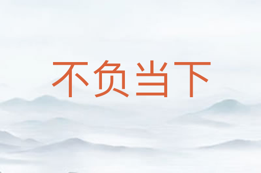 不负当下