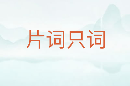 片词只词